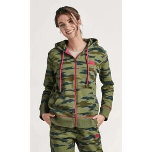 Heritage Hoodie Size Small Woodland Camo Green Pink Full Zip